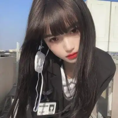 女生ins系头像真人蓝色