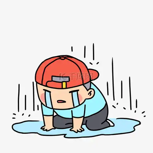 下雨跪在雨中哭泣卡通人物图素材图片免费下载千库网