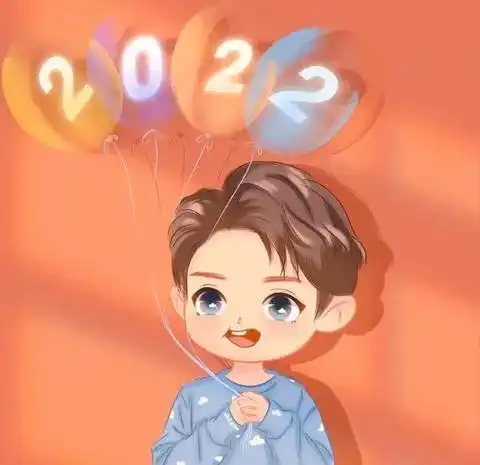 2022新年情侣卡通头像,心想事橙,要甜蜜要暴富