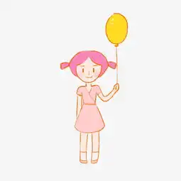 黄色卡通女孩微信头像