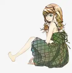日系插画穿背带格子裙的少女图片素材其他格式下载动漫人物大全