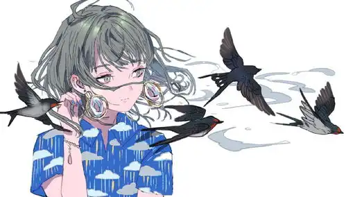 黄绿色和水系色的光影少女,是夏天的味道呀,看着好舒服的漫画风
