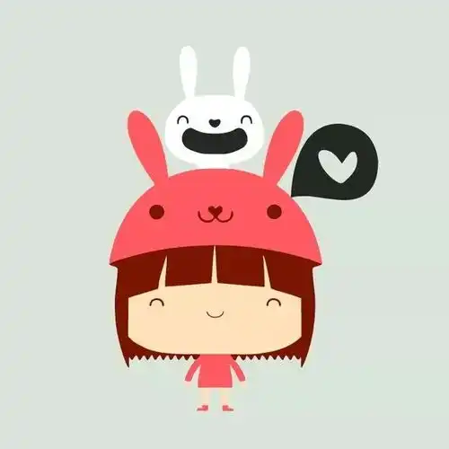 女孩戴帽子的卡通头像