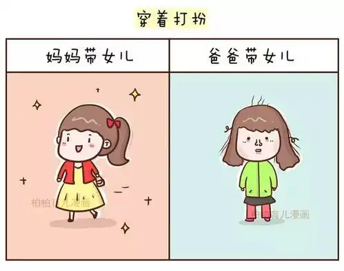 女儿这种生物,妈妈带vs爸爸带有什么区别这8张图很形象