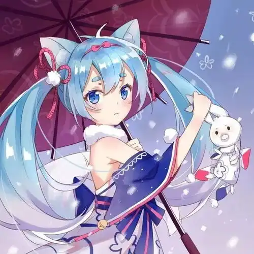 白色系温柔女头像动漫妹