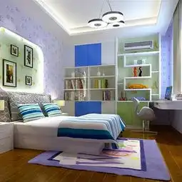 220㎡5室2厅3卫1厨简约中式风格卧室隔断细节效果图简约中式风格双人床图片