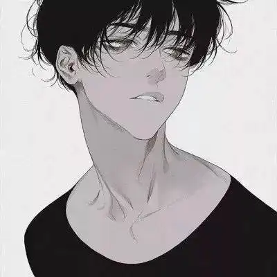 卡通男生头像黑白qq头像