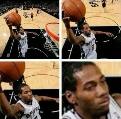 从表情感受一个球星强大库里出手乐福张开嘴,伦纳德无表情扣篮