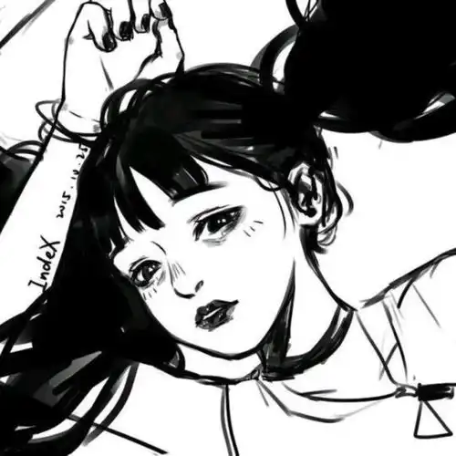 黑色侧脸头像男动漫系女