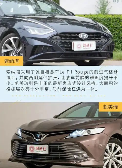 日韩系中级车刚正面第十代索纳塔对比凯美瑞