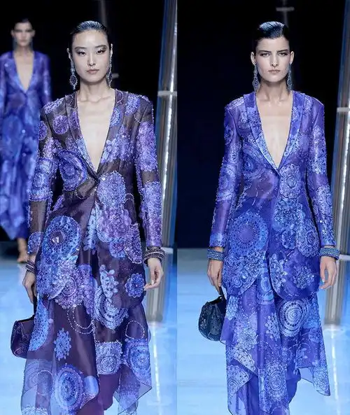 giorgioarmani2023春夏系列,蓝色系的清冷优雅