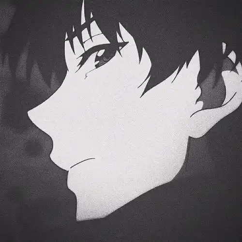 猫系动漫头像男黑色背景