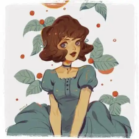 手绘卡通女头像,日系另类的个性女孩子