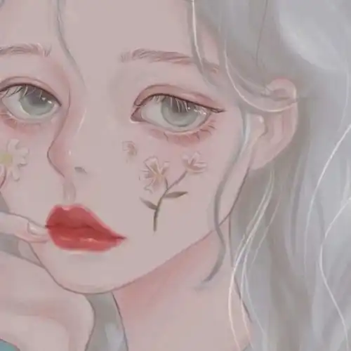 手绘女生头像没人规定一朵花必须长成向日葵或玫瑰