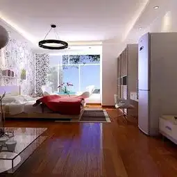 现代简约风格公寓艺术红色卧室卧室背景墙效果图