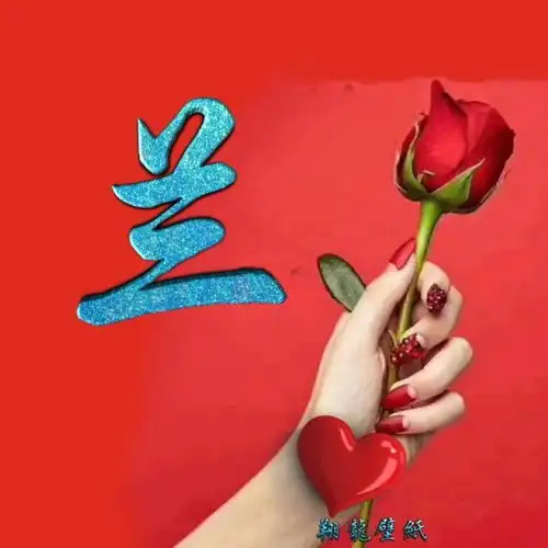 姓氏头像送你一朵玫瑰,为爱加油,表白专用