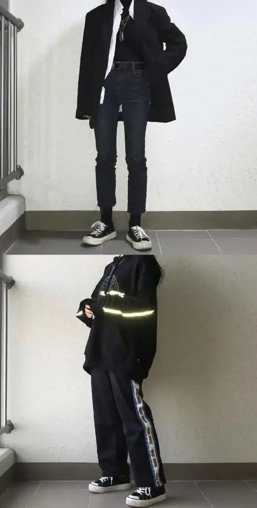 搭配参考酷女孩的黑色系冬季搭配