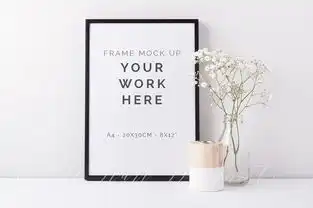 秋季系列黑色木质边框画册相框样机模板a4blackframemockup7909