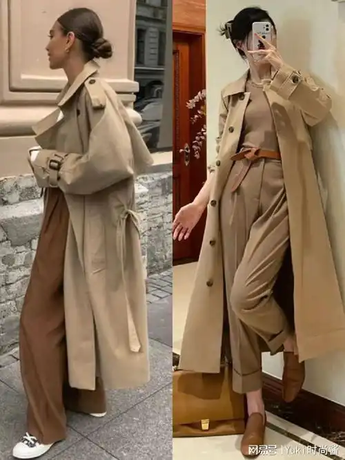 到了春天才知道,奶奶风衣这样搭配,不仅时尚还很高级