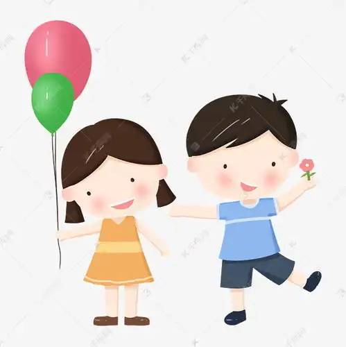 六一儿童节男孩女孩气球花素材图片免费下载千库网