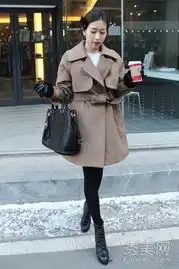 腰带呢子大衣无敌显瘦