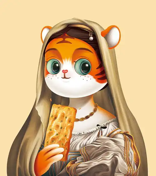 2022虎年新年台历名画也吃货