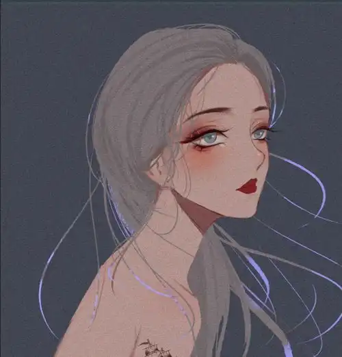 蒙古元素黑白少女头像