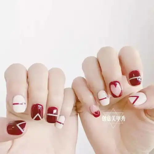 红色系ins头像美甲店