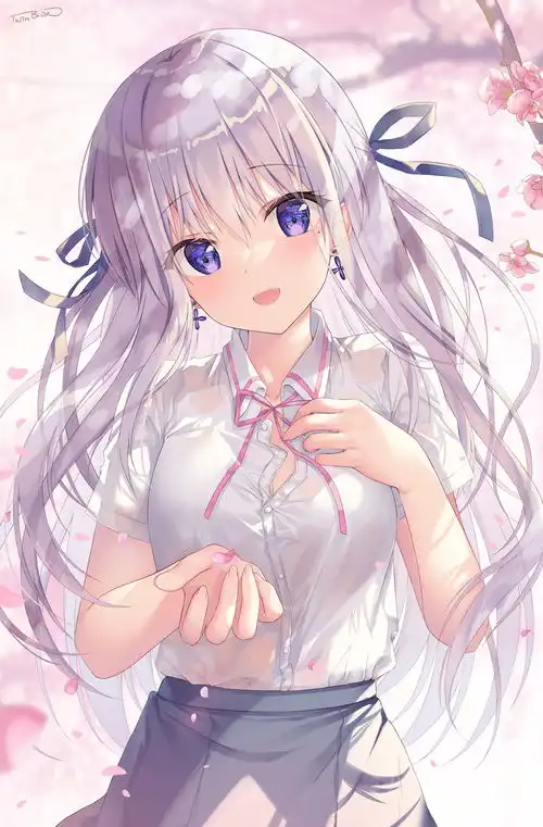 二次元少女可爱粉红系美