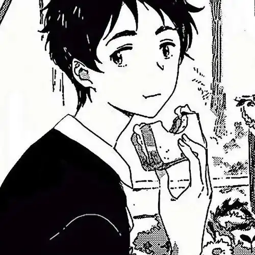 素描风黑白动漫男头