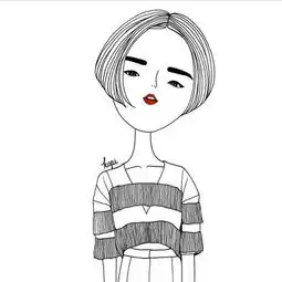 卡通图片可爱头像素描社
