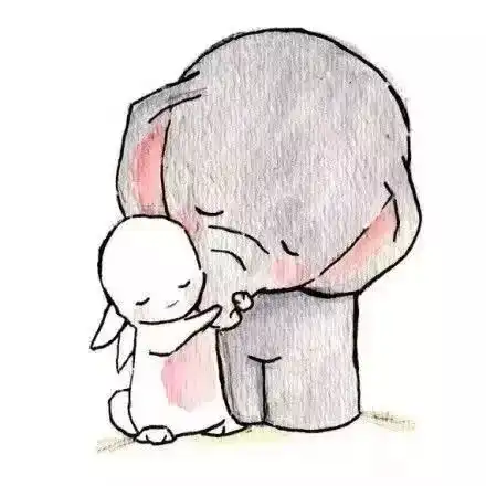 呆萌卡通大象头像兔子