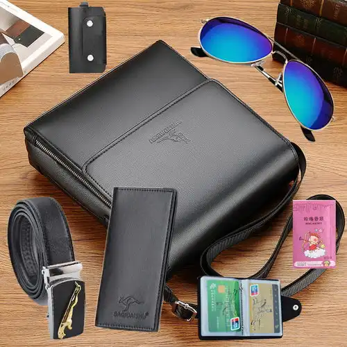 男士包包单肩包真皮商务公文包休闲斜肩挎包防水韩版潮男牛皮背包