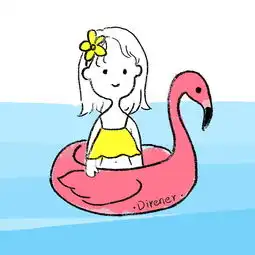 插画创作夏日闺蜜头像一组外加一个男朋友