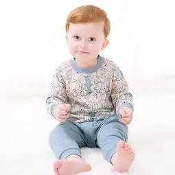 齐齐熊ciciibear春季新品婴儿衣服卡通小狗印花男女宝宝百搭休闲套装蜜芽
