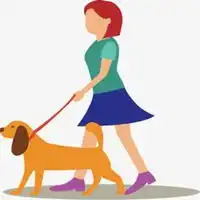 一女孩牵狗的情侣头像微信头像图片大全