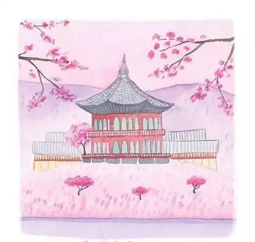 一组粉色系列插画,满满的少女心水彩插花素材