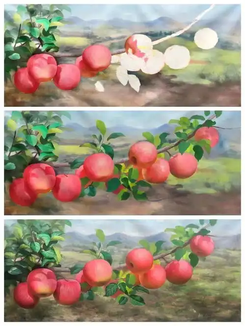 油画苹果红红火火平平安安吉祥如意