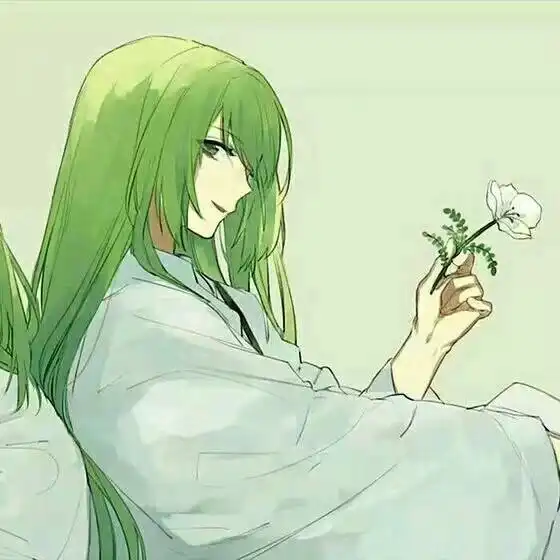 一组绿色的动漫情侣头像送上想为我的前任换上它