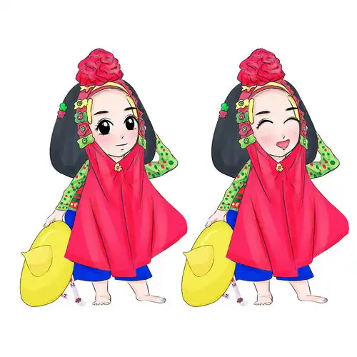 惠安女照片转卡通形象企业动漫手绘人物形象小小惠女