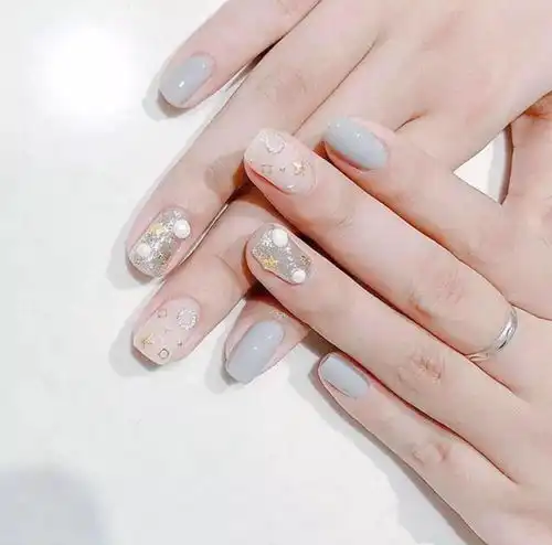 绿蓝系美甲款,氧气少女炼成记