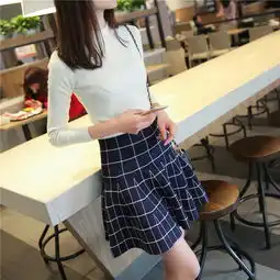 春装包臀裙高腰a字针织半身裙短裙显瘦蓬蓬裙包裙毛线裙子