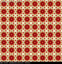 红色背景黑白色花纹四方连续图案图片1632659背景花边
