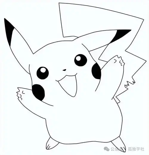 卡通皮卡丘简笔画大全