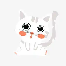 小白猫手绘卡通插画图片素材其他格式下载动漫人物大全