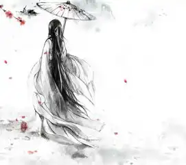 道系古风头像水墨画竹影