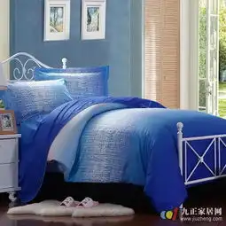 简约蓝色卧室床单装饰图装修效果图第5张家居图库九正家居网