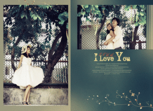 12月最新情侣婚纱相册模板h248.偷偷告诉你我爱你系列psd素材免费下载三全套10p