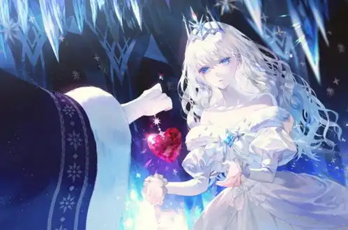 二次元少女白色卷发蓝瞳心冰蓝色系堆糖,美图壁纸兴趣社区