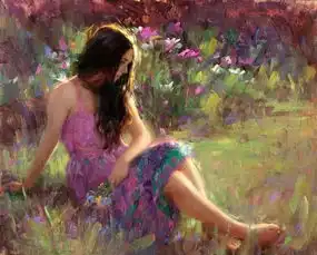 女孩女生女人油画美人,美极了